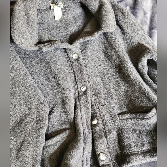 L.L. Bean Fleece Button Front Jacket - Picture 2 of 4